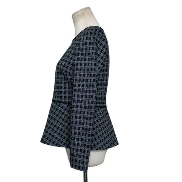 Ann Taylor black ponte knit long sleeves peplum blouse size SP - Picture 8 of 11